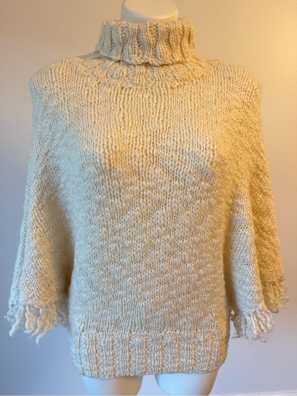 H&M Cozy Cream Turtleneck Batwing Sweater